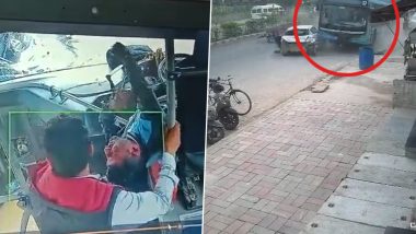 Delhi Road Accident: DTC Electric Bus Driver Suffered Epileptic Attack Which Led to Fatal Crash in Rohini Area (Watch Video)