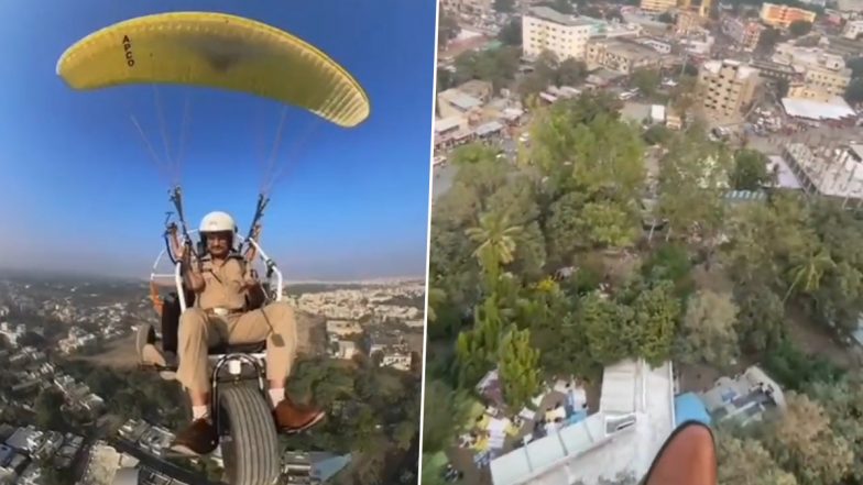 Gujarat Police Deploys Paramotor Surveillance for Girnar Lili Parikrama Security in Junagadh (Watch Videos)