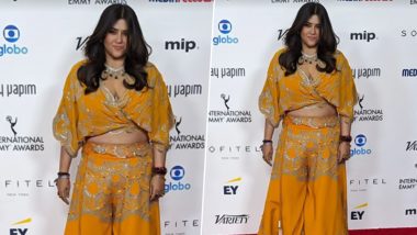 51st International Emmy Awards: Ekta Kapoor Slays in Gorgeous Mustard Coloured Ethnic Wear on Red Carpet (View Pic)