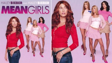 Hailey Bieber Channels 'Mean Girls' on Poster of Rachel McAdams, Lindsay Lohan’s Film on Halloween, Shares Iconic Burn Book Photo With Her Own Twist! (View Pics)