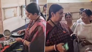 Chhattisgarh Assembly Election 2023: Union Minister Smriti Irani Prepares Tea for Party Workers in Bastar’s Kondagaon Region (Watch Video)