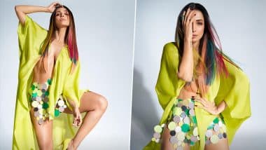 Malaika Arora Shows Off Ample Cleavage in Neon Cape Paired With Coin-Themed Skirt for Wendell Rodricks x Amit Aggarwal (View Pics)