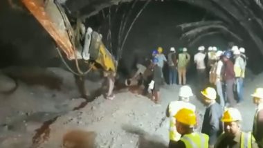 Uttarkashi Tunnel Collapse: Drilling Begins to Create Escape Passage to 40 Labourers, Fresh Landslide Hampers Operations, Two Rescue Workers Injured