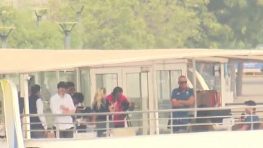 Pat Cummins Poses With ICC World Cup 2023 Trophy on Sabarmati River Cruise as Australian Cricket Team Take Boat Ride After Final Triumph (Watch Videos)