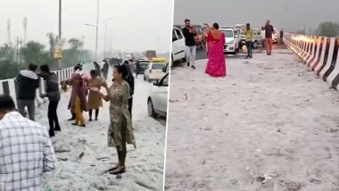 Hailstorm in Gujarat Photos & Videos: Multiple Regions in State Blanketed in White After Unexpected Hailstorm