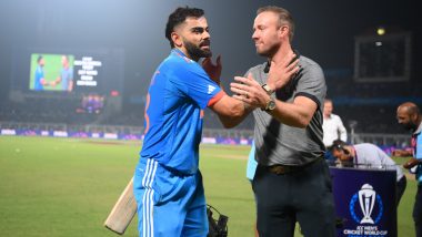 AB de Villiers Congratulates Virat Kohli for His Record-Equalling 49th ODI Century During IND vs SA ICC Cricket World Cup 2023 Match, Pics and Video Goes Viral