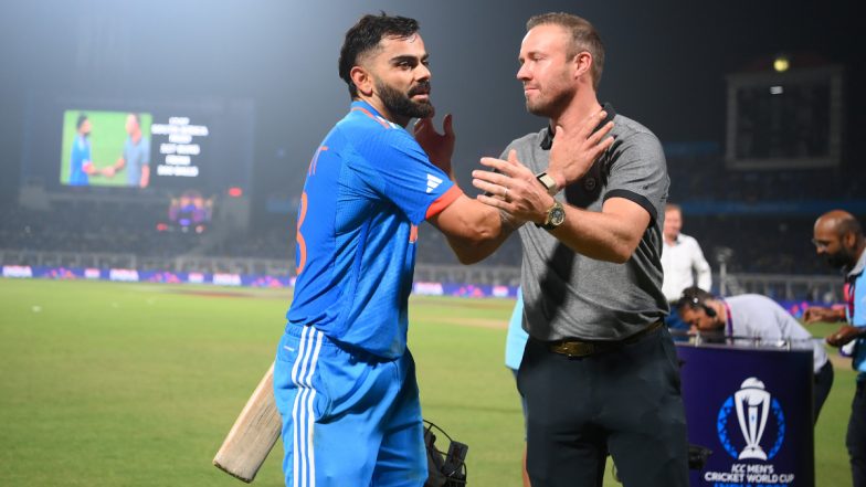 AB de Villiers Congratulates Virat Kohli for His Record-Equalling 49th ODI Century During IND vs SA ICC Cricket World Cup 2023 Match, Pics and Video Goes Viral