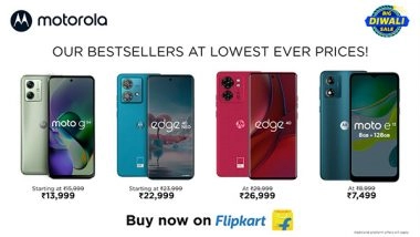 Business News | Motorola Offers Massive Discounts on Its Smartphones During the Flipkart Big Diwali Sale, Including the Recently Launched Edge 40 Neo and Moto G54 5G