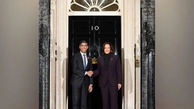 World News | US Vice President Kamala Harris Discusses Israel-Hamas Conflict with UK PM Rishi Sunak