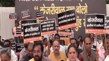 India News | BJP Workers Protest at Rajghat, Demand Resignation of CM Kejriwal over Alleged Delhi Liquor Scam