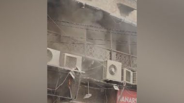 Delhi Fire: Blaze Erupts in Chandni Chowk, No Casualty Reported (Watch Video)