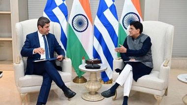 World News | Union Minister Piyush Goyal Explores Opportunities for Enhanced Collaboration with Greek Counterpart