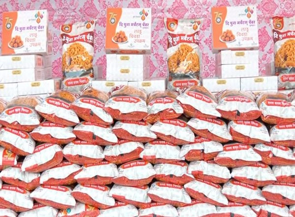 India News | Ahead of Diwali, Poona Merchant Chamber Prepares 2.5 Lakh Kg Laddu, Chivda to Be Sold at a Lower Price