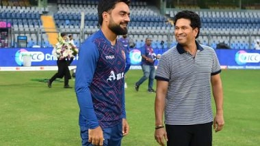 Sports News | Sachin Tendulkar Meets Afghanistan Team Ahead of Decisive Clash Against Australia