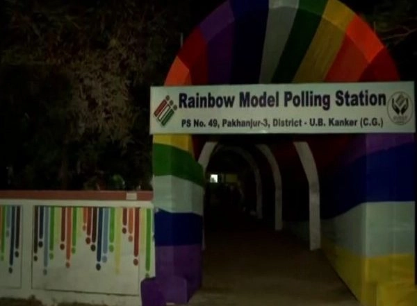 India News | Chhattisgarh Assembly Polls: 'Rainbow' Themed Polling Station Set Up in Kanker for Trans-genders