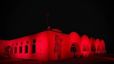 World News | Israel: Kibbutzim Lights Up in Red in Memory of October 7 Victims; Old City Displays Pictures of Hostages