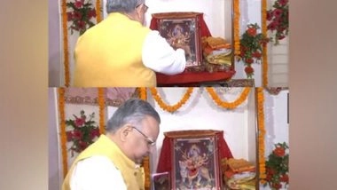 India News | Chhattisgarh Assembly Elections: Former CM Raman Singh Performs Pooja at His Residence