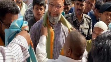 India News | Asaduddin Owaisi Starts Door-to-door Campaign in Hyderabad Ahead of Telangana Elections