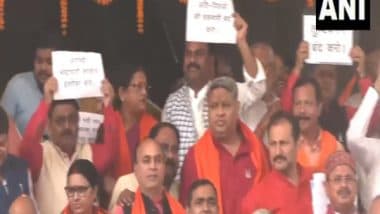 India News | BJP Protests Outside Bihar Vidhan Sabha over Use of Water Cannons on Anganwadi Workers