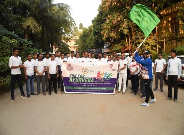 India News | Ace Swimmer Elvis Ali Hazarika Flags off Central Ayurveda Research Institute Guwahati's 'Run for Ayurveda'