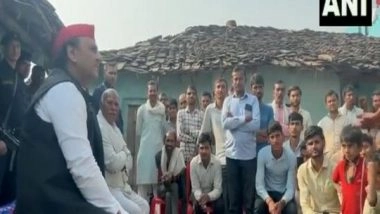 India News | MP: Akhilesh Yadav Interacts with Dalits, Tribals in Surajpur Village of Chandla Constituency
