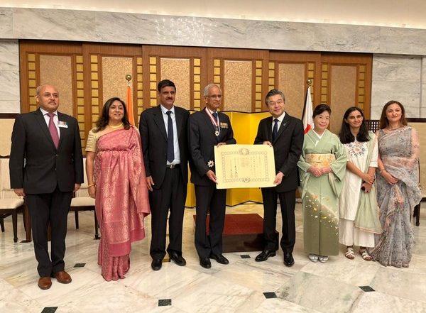 World News | Japanese Embassy Confers 'Order of the Rising Sun, Gold & Silver Star' to Rtd Admiral Karambir Singh