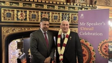 World News | UK House Speaker Welcomes Indian Envoy Doraiswami in Parliament for Diwali Celebrations