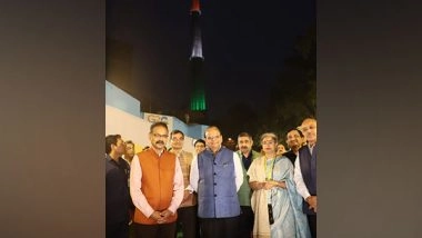 India News | Delhi LG VK Saxena Inaugurates Illuminated Chimney Tower at Rajghat Power House