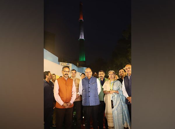 India News | Delhi LG VK Saxena Inaugurates Illuminated Chimney Tower at Rajghat Power House