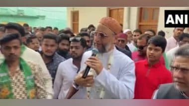 India News | Telangana Polls: AIMIM President Owaisi Campaigns Door-to-door for Karwan Constituency Candidate