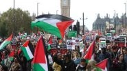 World News | Around 300,000 Join Pro-Palestinian Rally in London, Scores of Counter-protesters Arrested