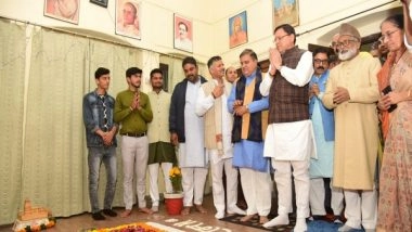 India News | Uttarakhand CM Dhami Donates Replica of Ram Temple at RSS Office in Dehradun on Diwali