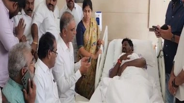 India News | Telangana Minister Harish Rao Meets BRS MLA Balaraju at Hospital After Being Allegedly Attacked by Congress Workers