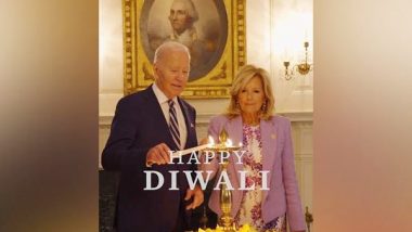 Diwali 2023: US President Joe Biden and First Lady Jill Biden Light Diyas As They Celebrate Deepavali (Watch Video)