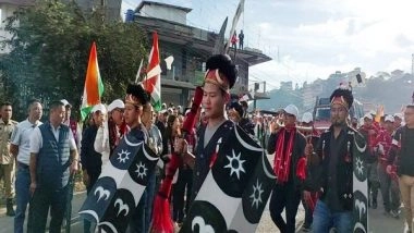 India News | 'Tribal March' Marks the Start of 'Janjatiya Gaurav Divas 2023' in Kohima