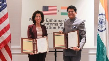 Business News | Goyal, Raimondo Lead Innovation Handshake to Deepen India-US Tech Ties