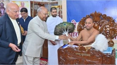 Business News | Ramnath Kovind Former President of India Has Visited and Met Parampacharya Sh. Paragya Sagar Ji Muniraj to Discuss on the World Peace