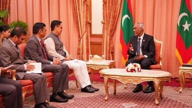 World News | Maldives President Muizzu Meets Rijiju, 'formally Requests' India to Withdraw Military Personnel from Island Nation