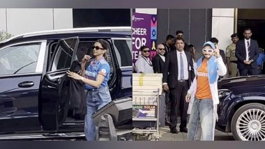Entertainment News | Cricket Fever: Deepika, Ranveer Sport Indian Jersey, Head to Ahmedabad for WC Final