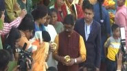 India News | Jharkhand CM Hemant Soren, His Wife Offer Prayers to Setting Sun in Ranchi
