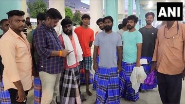 India News | Tamil Nadu: 15 Fishermen Reach Chennai Airport After Being Released from Sri Lanka