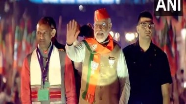 India News | PM Modi Holds Mega Roadshow in Rajasthan's Jaipur Ahead of Polls