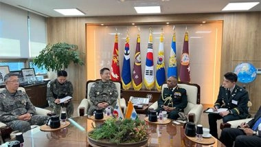 World News | Army Chief Manoj Pande Calls on Korea's Joint Chief of Staff General Kim Seung-yum