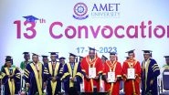 Business News | AMET University Conducts Its 13th Annual Convocation