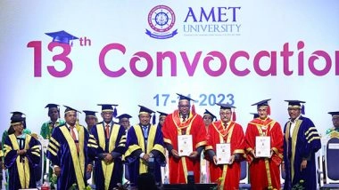 Business News | AMET University Conducts Its 13th Annual Convocation