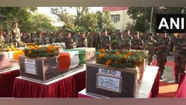 India News | Rajouri Encounter: Four Fallen Soldiers Accorded Farewell in Jammu, Hav Majid to Be Given Farewell in Poonch