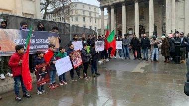 World News | London: BNM Holds Protest in UK Against Forced Disappearances, Extrajudicial Killing of Baloch Youth