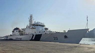 World News | Indian Coast Guard Vessel Sajag Arrives in Oman as Part of Overseas Deployment to West Asia