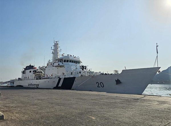 World News | Indian Coast Guard Vessel Sajag Arrives in Oman as Part of Overseas Deployment to West Asia