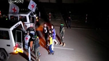 World News | Hamas Releases 10 Israelis, 4 Thai Hostages on Sixth Day of Truce